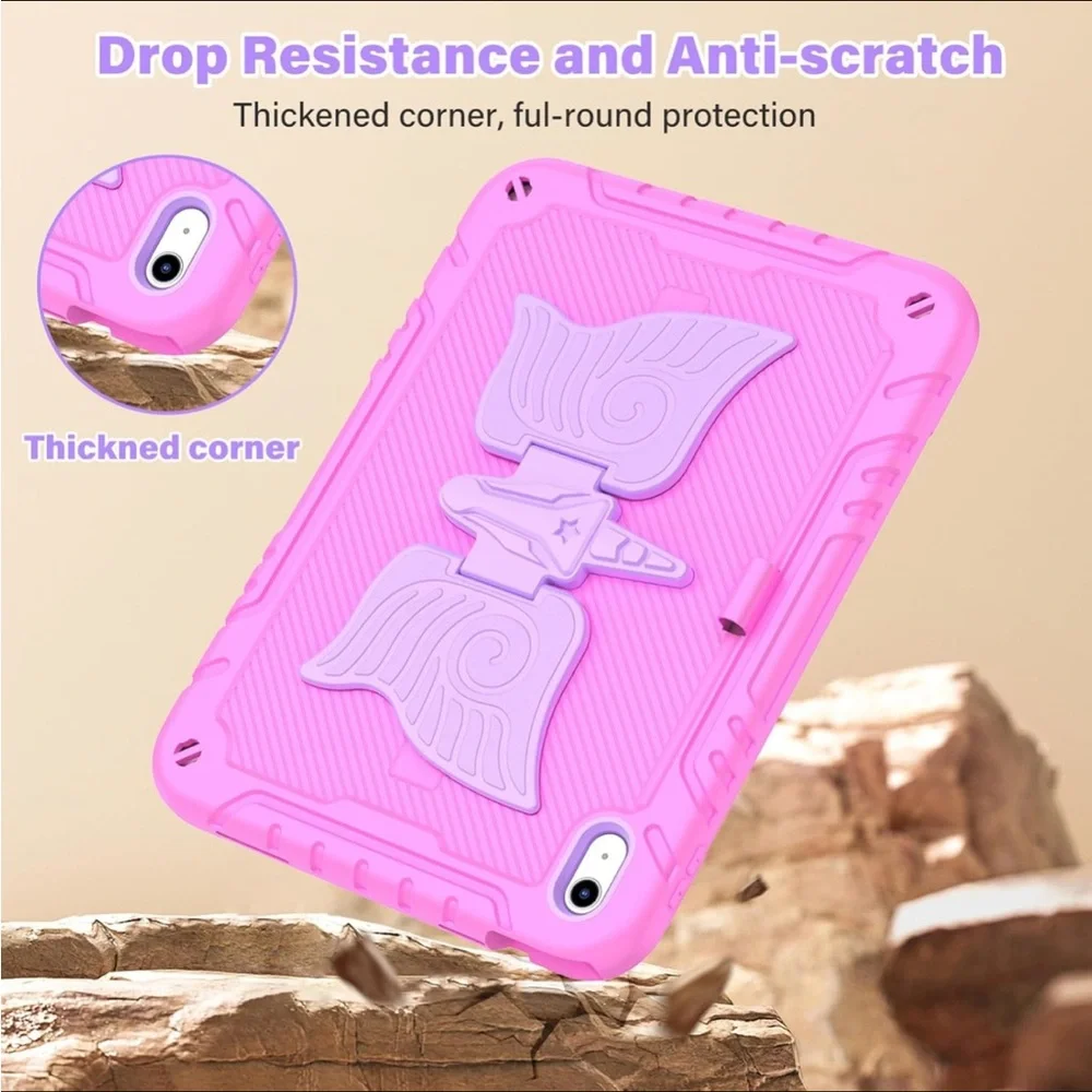 Butterfly kick stand Pink Tablet Case with Stand IPad 10th Gen NWT
